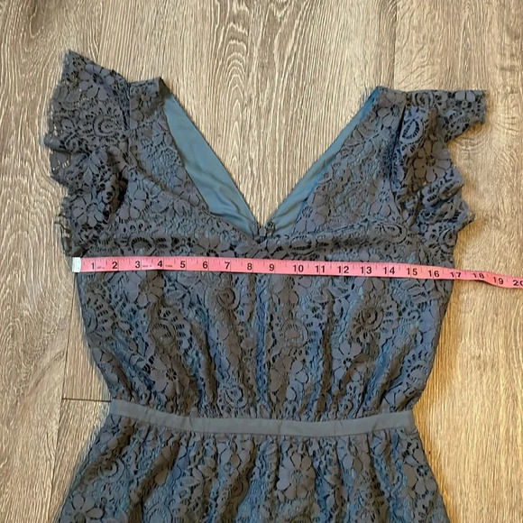 NWT new Madewell Lace feminine Flutter-Sleeve Dress in dusty Blue size 2 - Picture 9 of 11